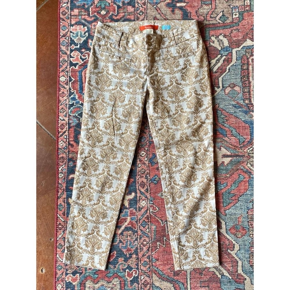 Womens Anthropologie damask cartonnier Charlie ankle straight leg trousers 4 - Picture 3 of 12